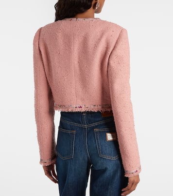 Veste raccourcie en tweed mélangé à fleurs | Dolce&Gabbana