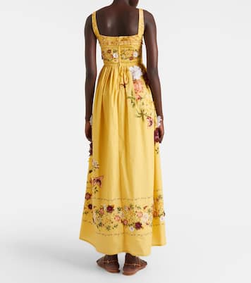 Barbara floral-appliqué cotton maxi dress | Agua by Agua Bendita