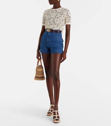 Wedge-Sandalen Rockstud 100 aus Leder | Valentino Garavani