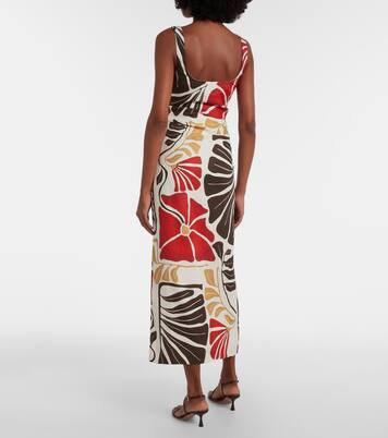 Robe midi Julietta en lin à fleurs | SIR
