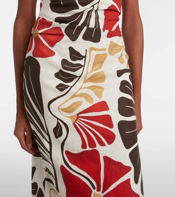 Robe midi Julietta en lin à fleurs | SIR