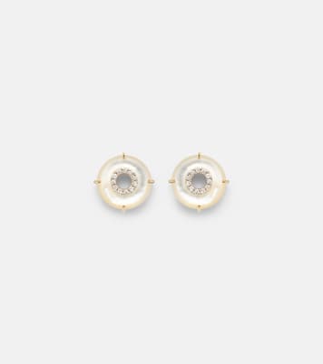 Boucles d’oreilles en or 14 ct (585/1000) avec diamants et perles | Mateo