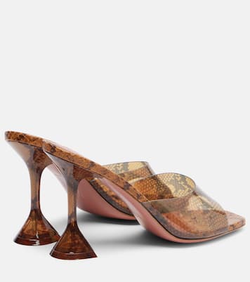 Lupita snake-print PVC mules | Amina Muaddi