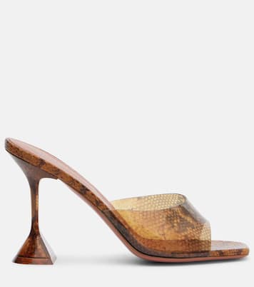 Lupita snake-print PVC mules | Amina Muaddi