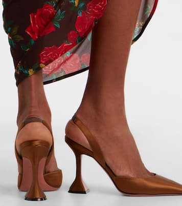 Holli satin slingback pumps | Amina Muaddi