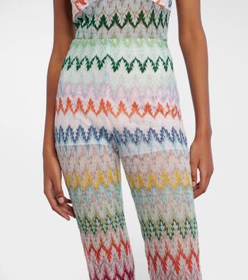 Pantalones rectos calados de lamé | Missoni