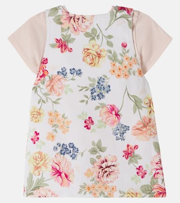 Baby logo floral cotton dress and T-shirt set | Chloé Kids
