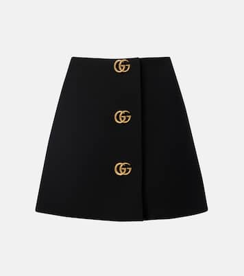 Mini-jupe Double G en crêpe de laine | Gucci