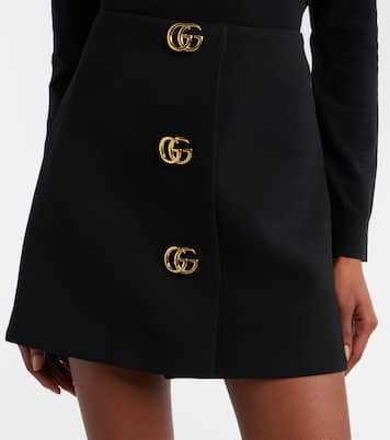 Mini-jupe Double G en crêpe de laine | Gucci