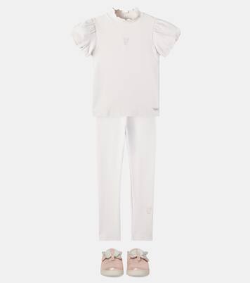 Nowien embroidered ribbed-knit cotton-blend T-shirt  | Donsje