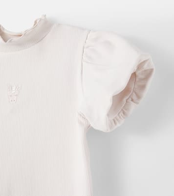 Nowien embroidered ribbed-knit cotton-blend T-shirt  | Donsje