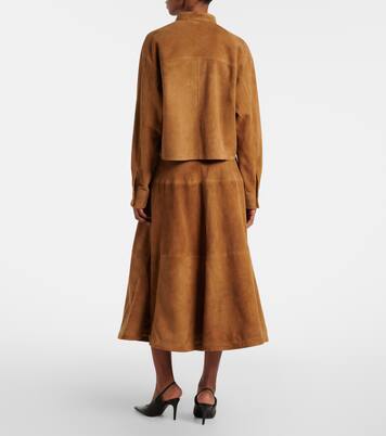 Jupe longue Opera en daim | Nour Hammour