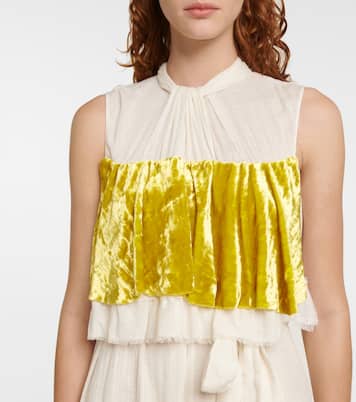 Vestido midi de terciopelo y sarga | Prada
