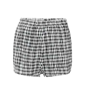 Hilary high-rise gingham shorts | Khaite