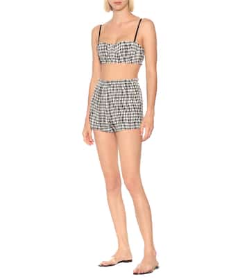 Hilary high-rise gingham shorts | Khaite