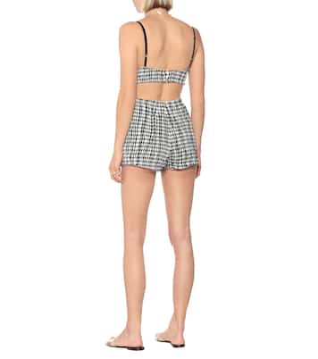 Hilary high-rise gingham shorts | Khaite