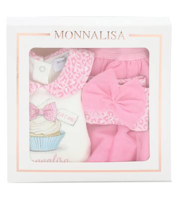 Bébé – Set body, jupe et bandeau en coton | Monnalisa