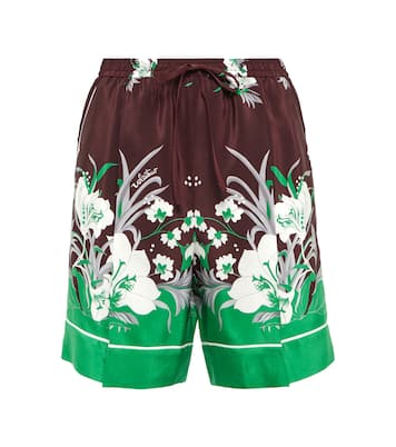 Shorts in seta con stampa | Valentino
