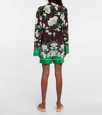 Shorts in seta con stampa | Valentino