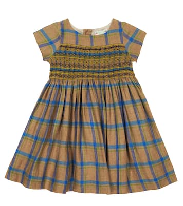 Duchesse checked linen dress | Bonpoint