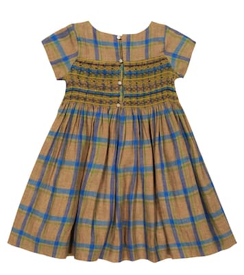 Duchesse checked linen dress | Bonpoint