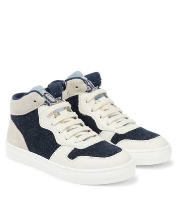 Leather-trimmed sneakers | Brunello Cucinelli Kids