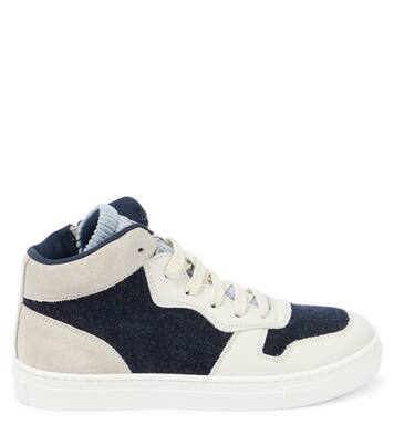 Leather-trimmed sneakers | Brunello Cucinelli Kids