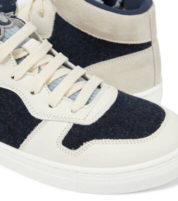 Leather-trimmed sneakers | Brunello Cucinelli Kids