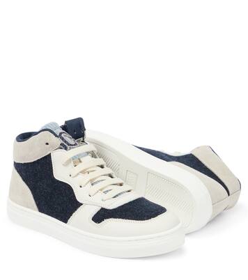 Leather-trimmed sneakers | Brunello Cucinelli Kids