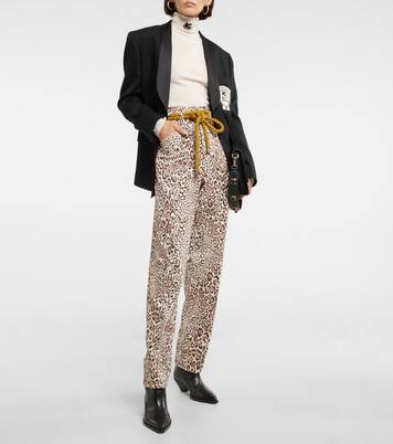 Jeans con stampa leopardata e cintura | Etro