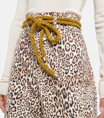Jeans con stampa leopardata e cintura | Etro