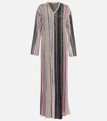 Vestido largo a rayas con lentejuelas | Missoni