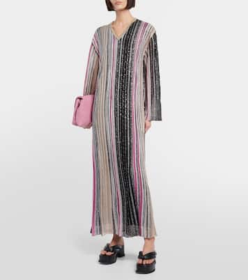 Vestido largo a rayas con lentejuelas | Missoni
