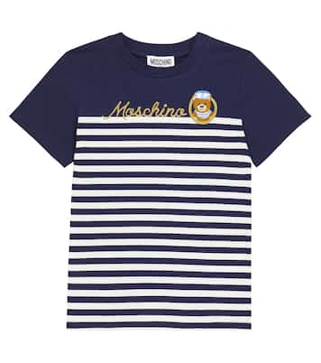 스트라이프 코튼 블렌드 티셔츠 | Moschino Kids