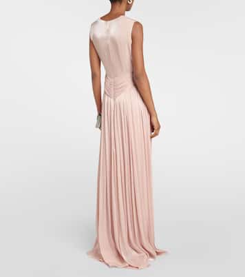 Draped satin gown | Costarellos
