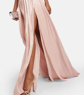 Draped satin gown | Costarellos