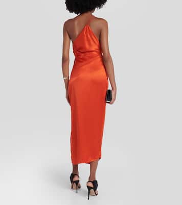 One-shoulder silk midi dress | The Sei