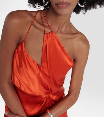 One-shoulder silk midi dress | The Sei