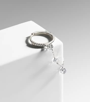 Boucle d'oreille en or blanc 18 ct et diamants | Persée