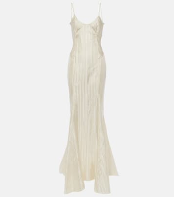 Robe longue rayée en satin | The Attico