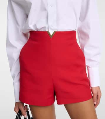 Shorts in Crêpe Couture a vita alta | Valentino