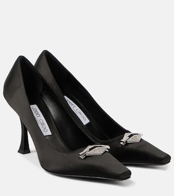 Ryker 90 embellished satin pumps | Jimmy Choo