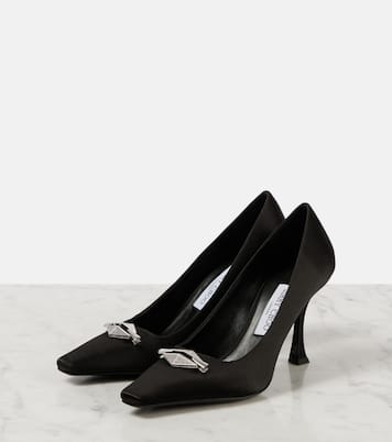 Ryker 90 embellished satin pumps | Jimmy Choo