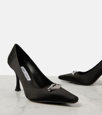 Ryker 90 embellished satin pumps | Jimmy Choo