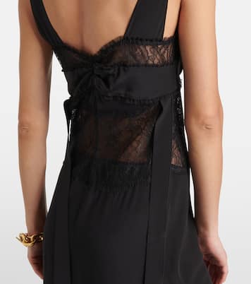 Robe longue en soie et dentelle  | Victoria Beckham