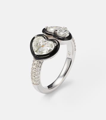 Anello Heart in oro bianco 18kt con diamanti | Kamyen