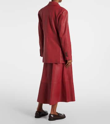 Blazer in pelle | Brunello Cucinelli