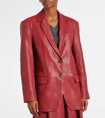 Blazer in pelle | Brunello Cucinelli