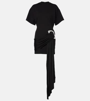 Embellished draped jersey minidress | David Koma