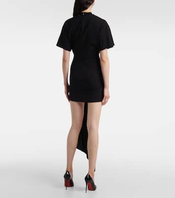 Embellished draped jersey minidress | David Koma